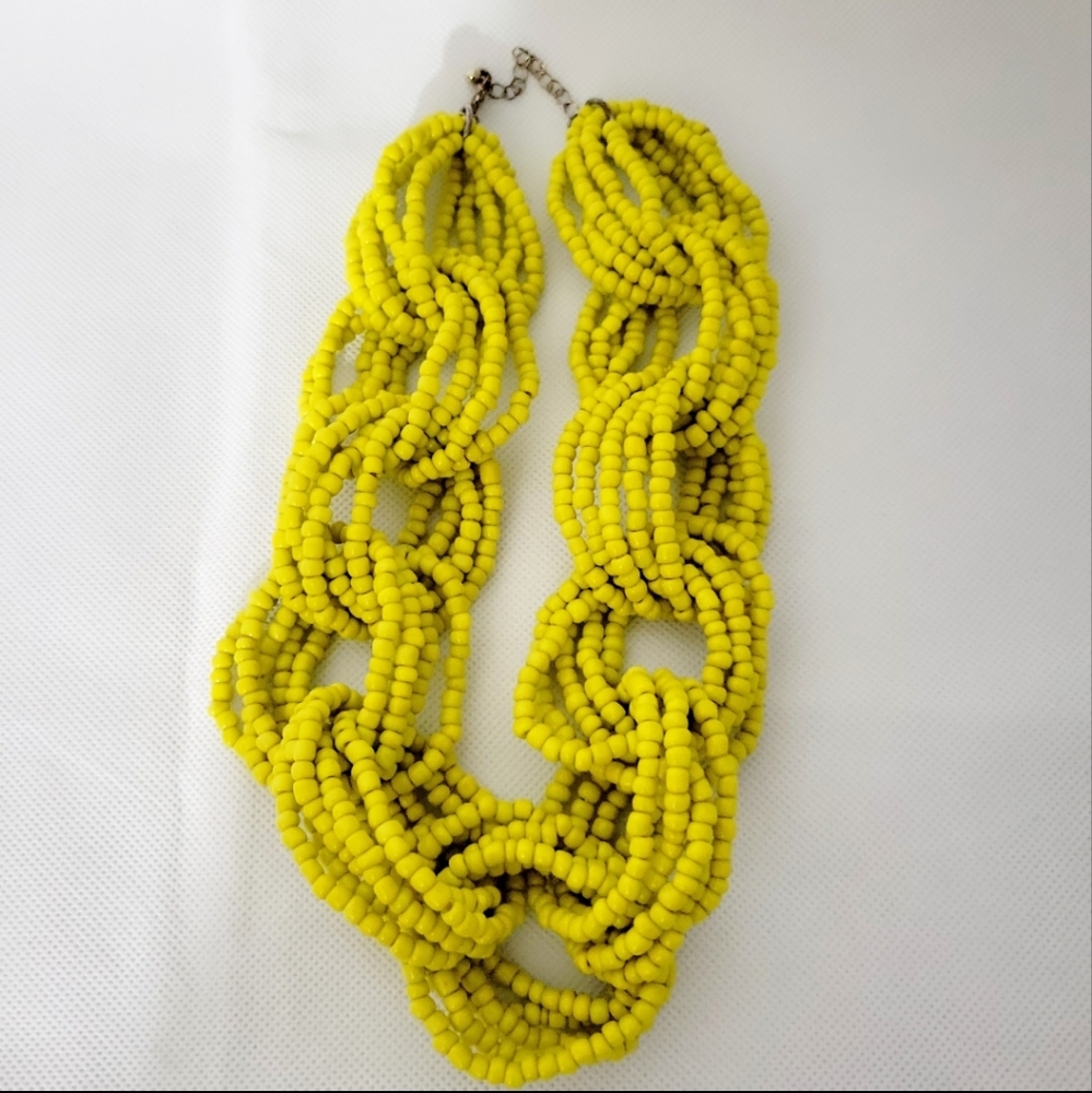 Anthropologie Yellow Beaded Necklace - Picture 2 of 3